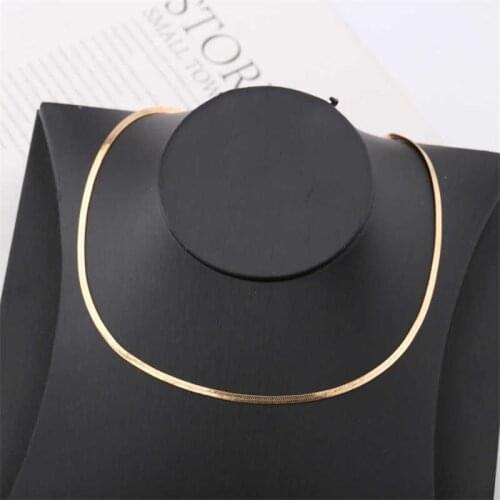 Solid Necklace Women Men Bone For Snake Flat Jewelry Silver Color Gold Color Chain