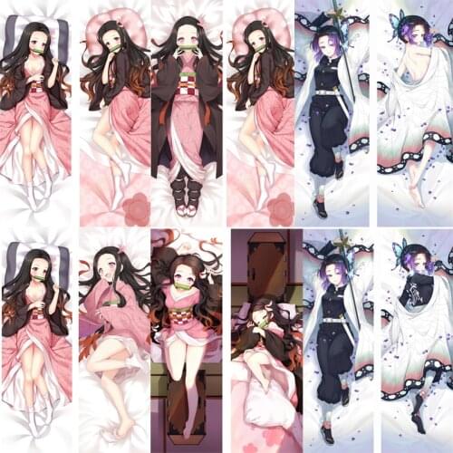 Anime Demon Slayer: Kimetsu no Yaiba Kochou Shinobu Kamado Nezuko Sexy Hugging Body Pillow Cover Dakimakura body Pillow case