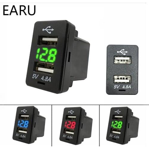Japanese Usb Voltage Meter Voltmeter Display Car Reserved Space Original Hole Usb 4.8A Double Interface Car Charger Special Car