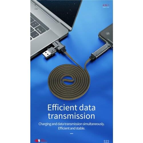 HOCO 4in1 USB Type C Cable 60W Metal PD Fast Charger Cable USB C to Type C Wire for Samsung Xiaomi iPhone11 MacBook Pro Air iPad