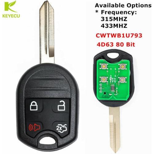 KEYECU Replacement Keyless Entry Remote Car Key 80 Bit Fob 4 Buttons For Ford Expedition Flex Taurus CWTWB1U793