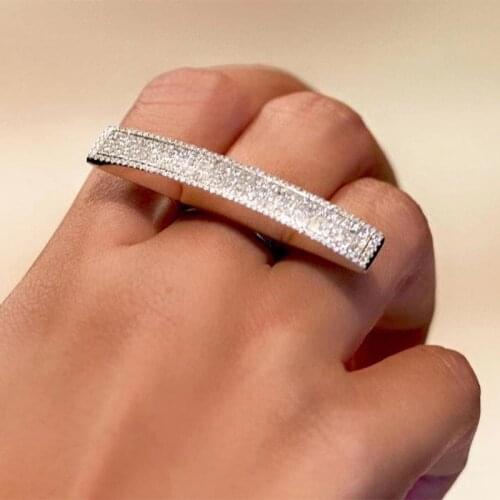 New Designer Luxury Full Zircon Rings For Women Creativity Female Jewelry Party Accessories Birthday Valentine Gifts