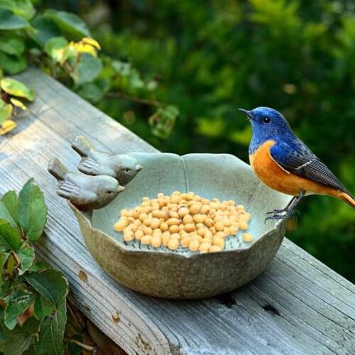 Bird Bath Creative Bird Feeder Bird Bowl Ceramic Water Bath Bird Bath Feeding Station Garden Decoration