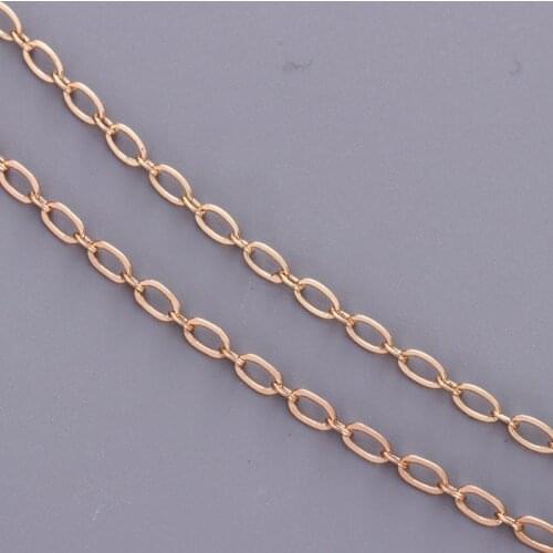 2m/Diy chain oval copper handmade O flat chain for jewelry making bracelet necklace charm