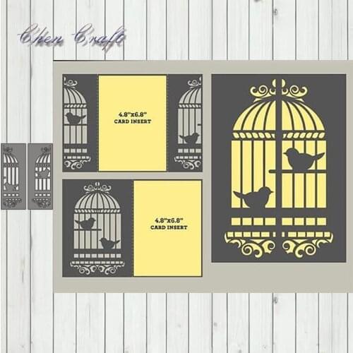 Metal Cutting Dies Stencils Caged bird for DIY Scrapbooking Album Stamp Paper Card Embossing Stencil
