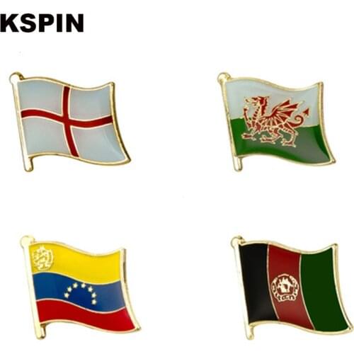 Metal Badges Country Flag Pin Brooch Set Decorative Buttons for Clothes