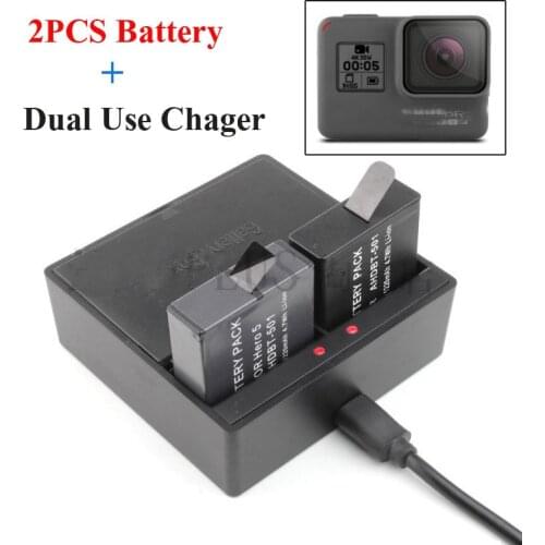 For GoPro Battery hero 8 7 6 5 Rechargeable Battey+Dual Charger Multi-Purpose Charger For GoPro 8 7 Battery Camera Accessoress