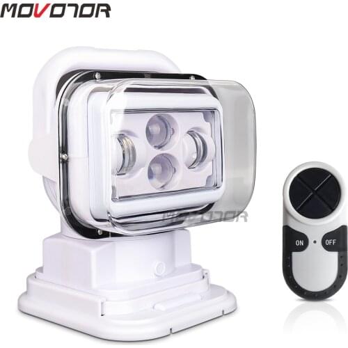 MOVOTOR Remote Control 12V 24V 60W Marine LED Spot Light for Off Road Vehicles Boat 4x4 Trucks SUV