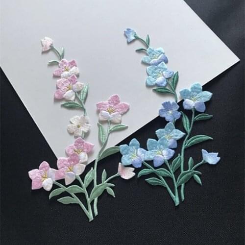 Chinese Style Clothing Patch Deer Flower Floral Embroidery Patches DIY Sewing Appliques for Clothes Sewing Apparel Accessories