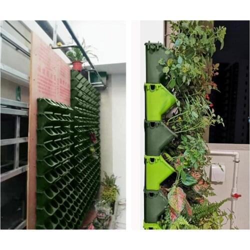 3 Colors Wall Hanging Plant Flower Stackable Pot Self Vertical Garden Pots Planter Yard Flower Watering J5K5