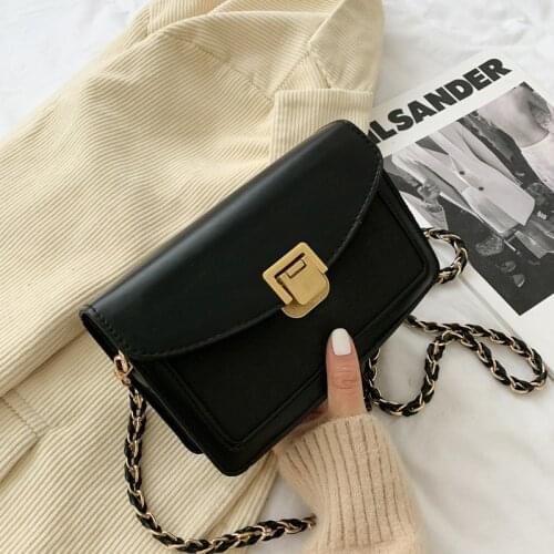 New 2021 Fashion Women PU Leather Hasp Handbag Vintage Female Soft Solid Purses Shopping Bag Shoulder Cross Body Bags for Girls