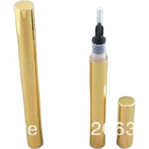 NEW: 3ml gold rotate cosmetic pen for lip gloss cream /mascara/Eyelash growth liquid tube or cosmetic container
