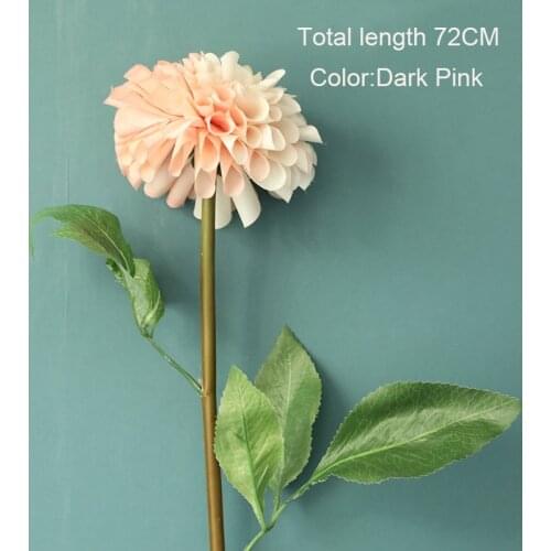 Single Branch Dahlia Artificial Flowers Wedding Background Fake Silk Flower Decoration Home Mall Window Layout Fake Plants