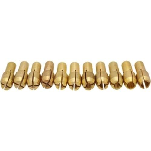 Fashion 11Pcs/Set Mini Drill Brass Collet Chuck Accessories for Dremel Rotary Power Tool