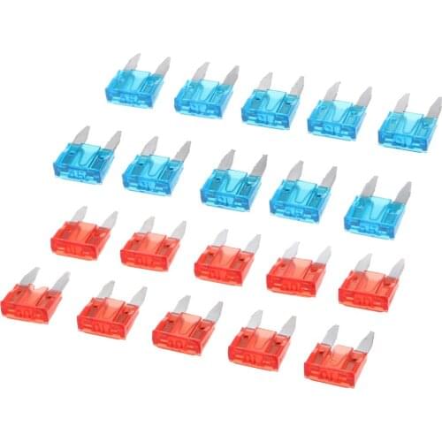 20 Pieces 10AMP 15AMP Mini Fuse Blade Fuse Assortment for Car Boat Truck SUV Assorted