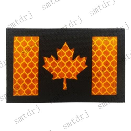 Canadian Flag Striped Clothes Paste Embroidery Patch Decals Clothing Patriotic Military Fabric Reflective Backpack Chapter