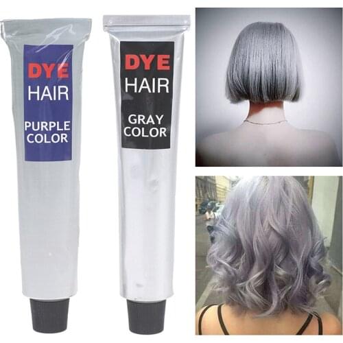 Gray Purple Punk Style Light Grey Silver Grandma Gray Hair Dye Color Unisex