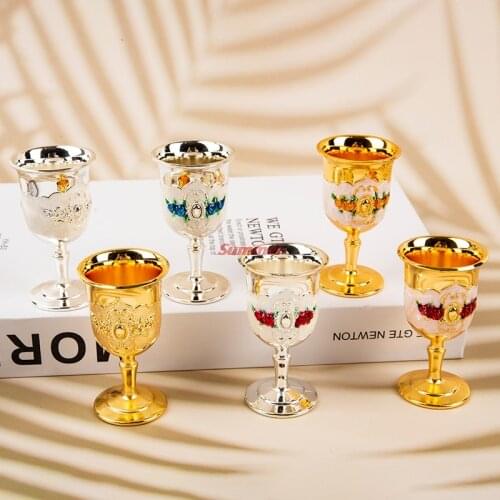 30ML Wine Glasses Champagne Glasses Beverage Goblet Cocktail Cup Gold Vintage