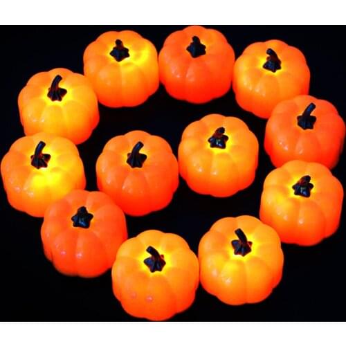Pumpkin Candle Light LED Candles Tea Lights Halloween Decoration Lights Flameless Candles Lamp for Halloween Decoration
