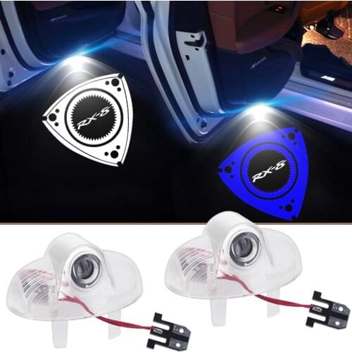 HD LED Car Door Light RX8 Logo Projector Shadow Ghost Welcome Ligh For Mazda RX-8 CX-9 A8 8 Badge Warning Light 12V Car Styling