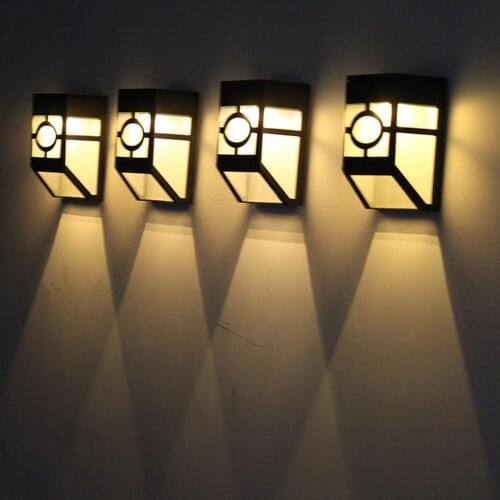 LED Solar Light Outdoor Wall Lamp Corridor Staircase Light IP65 Waterproof 3 Colors Lights up automatically at night