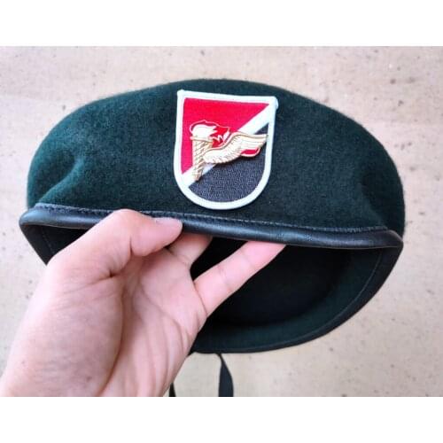 Tomwang2012 US Army 6th Special Forces Group Wool Green Beret AIRBORNE SPECIAL FORCES PATHFINDER Military Hat 1963~1971