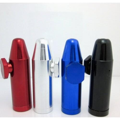 Bullet Shape Snuff Snorter Sniffer Metal Smoking Pipe Tobacco Pipes Cigarette Portable Cigarette Holder Best Gift Hookah Smoke