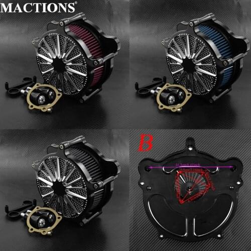 Motorcycle Aluminum Air Cleaner Intake Grey/Red/Blue Air Filter For Harley Dyna 2000-16 17 Touring 2000-2006 07 Softail 2000-15
