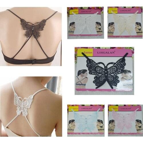 Women Lace Bra Straps Butterfly Flower Back Cross Extended Elastic Adjustable Underwear Intimates Accessories