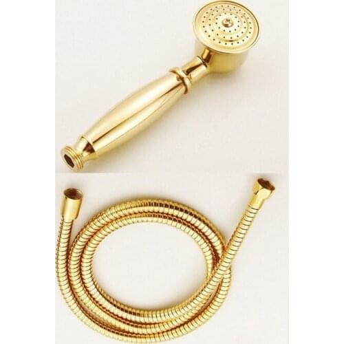 Gold Bathroom Shower Head 1.5 M Shower Hose Discount Package Hand-held Sprayer Banheiro Lavabo Hardware Plumbing Sanitary