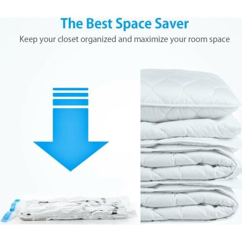 10pcs Clear Vacuum Storage Bags with a Hand Pumps Travel Space Saver Garment Seal Bag can CSV