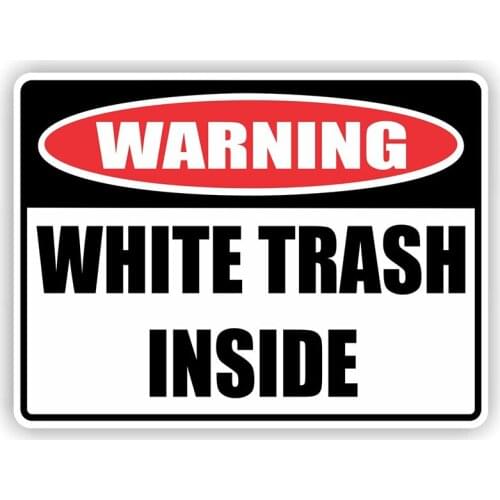 11342# 13cm/17cm Removable Decal Sticker WHITE TRASH INSIDE Car Sticker on Bumper Rear Window Laptop