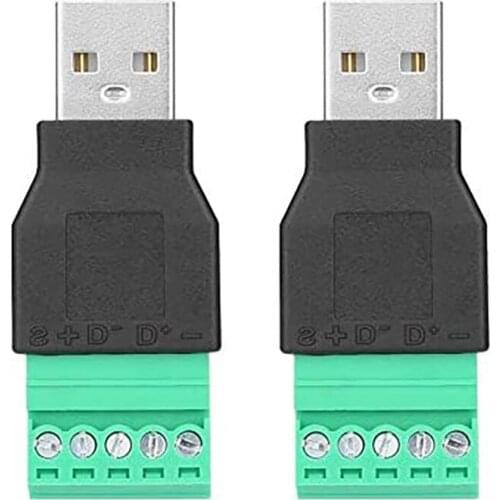 2 USB Male to 5Pin Adapter Connector Signal Plug Power Supply Module Terminal Connector Free Welding