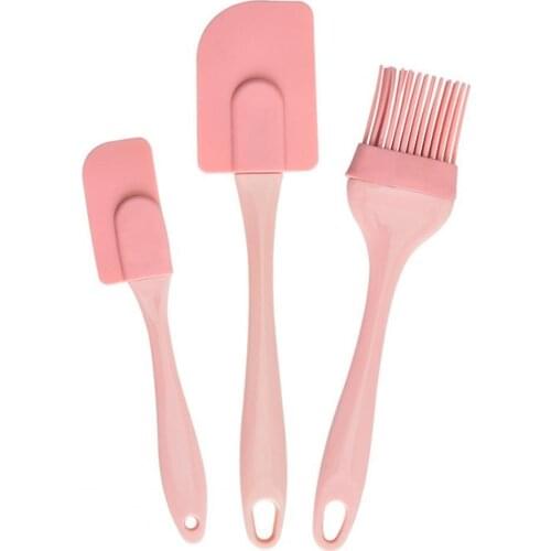 3Pcs/Set Cake Butter Spatula Kit Portable Multi-functional Convenient Brush Dining Mixer Tool for Home BBQ Basting- Brush Tool