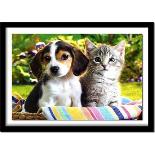 3D Rhinestone Painting Crystal DIY Diamond Painting Dog Cat Lion Cross Stitch Pattern Diamond Embroidery Home Decor