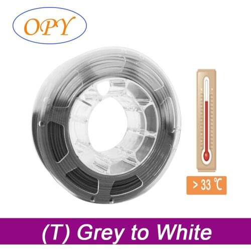 3D Temperature Color Change Filament Gradient 3D Printing Plastic Filaments 1.75Mm 1Kg 3 Color Change Gray To White