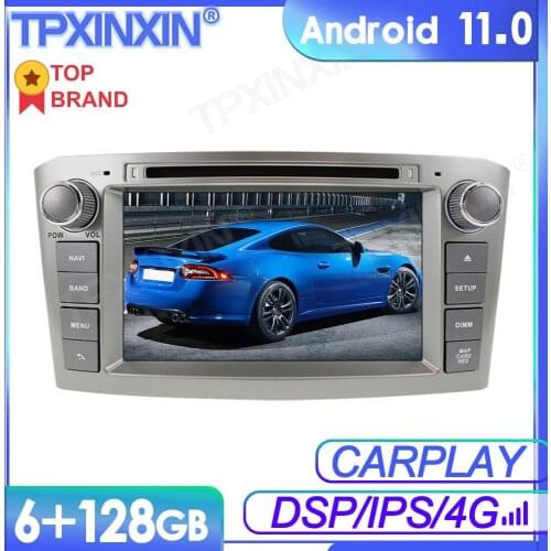6+128GB Android11 For Toyota Avensis 2002-2008 Car Multimedia Player GPS Navi Audio Stereo Screen DVD Head Unit Tape Recorder