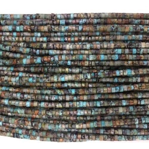 2*4MM Africa Turquoise Disc Flat Round Heishi Beads Chip Disk Loose Spacer Gemstone DIY Jewelry Making Bracelets Necklace