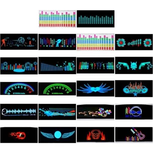 Car Windshield LED Sound Activated Equalizer Car Neon EL Light Music Rhythm Flash Lamp Sticker Styling