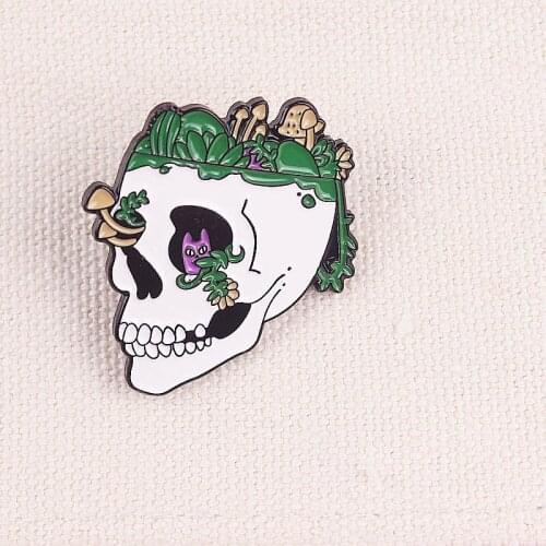 Punk Skull Style Zinc Alloy Pin Badge On Backpack Jackets Brooch Pins For Clothing Broche For Gift Badges For Clothes