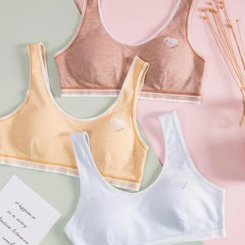 Teens First Bra For Kids Solid Cotton Teenage Girl Tank Top Young Girls Training Bras High School Students Girl Bra Underwear