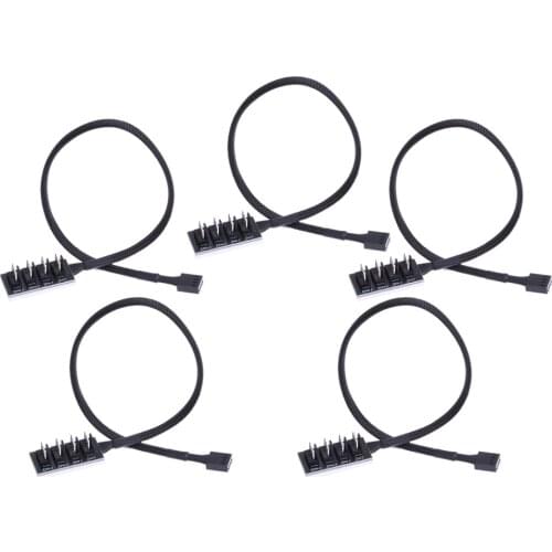 Host Case PC Cooler Cooling Fan Power Cable 1 Female to 4 Male 4Pin Socket 4-Port Fan Hub Splitter for Multi Way PWM Fan PC DIY