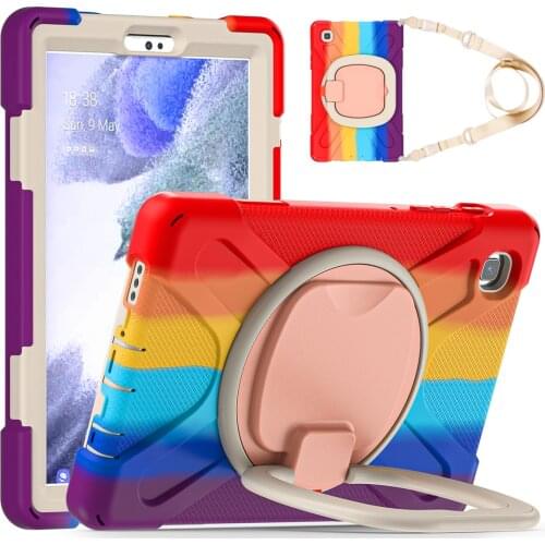 Tablet Case For Samsung Galaxy Tab A7 Lite 8.7 2021 SM-T220 T225 T225N /C Rotatable Kickstand with Neck Strap Caver+Film+Pen