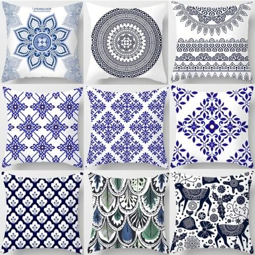 Mandala Cushion Cover Bohemian Style Geometric Pillow Case Decorative Pillow Cover For Sofa Car Home almofada Polyester Material