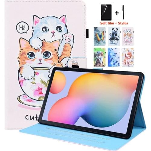 For Samsung Galaxy S6 Lite Case Cover SM-P610 P615 10.4 2020 Cute Cat Panda Painted Tablet Funda for Galaxy Tab S6 S 6 Lite Case