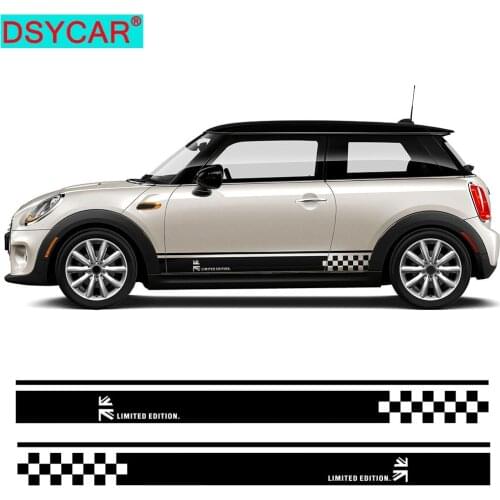 DSYCAR 1Pair New Car Side Skirt Decal Sill Door Side Decal Vinyl Door Side Stickers for MINI Cooper R50 R52 R53 R56 R57 R58 R59