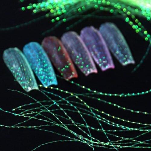 Nail Fluorescent Silk Thread Nail Sticker Mesh Net Line Nail Art Fiberglass Forms Colorful DIY Nail Art Decorations 100Pcs/Set