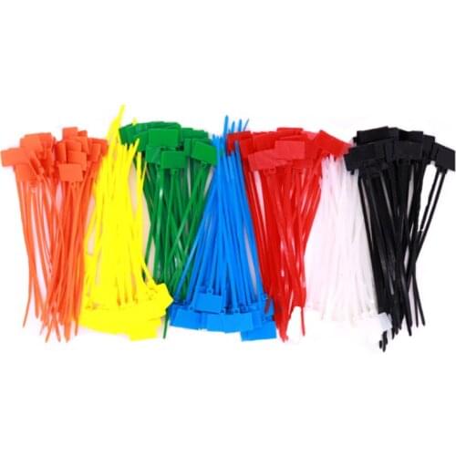 70 pcs 7 colors wide 3.0MM 4*150 mm nylon cable tie label plastic ring cable tie mark cable label self-locking strong cable tie