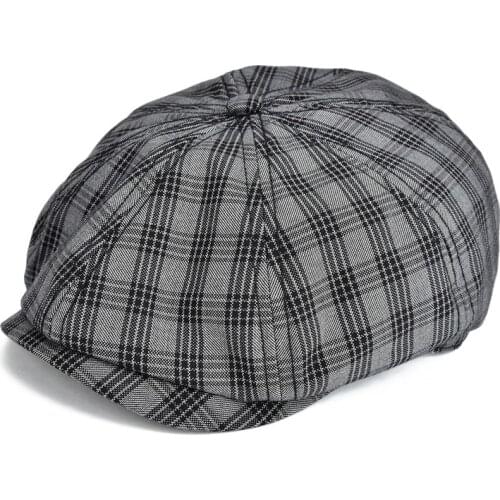 VOBOOM Summer Newsboy Cap Men Women Flat Cap Plaid Check Window Gatsby Cabbie Driver Hat Retro Vintage Beret Boina 103
