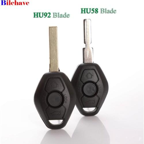 Bilchave 3 Buttons For BMW 1 3 5 6 7 Series SERIES Z3 Z4 X3 X5 M5 325i E38 E39 E46 FOB Remote Car Key Shell With HU92 HU58 Blade